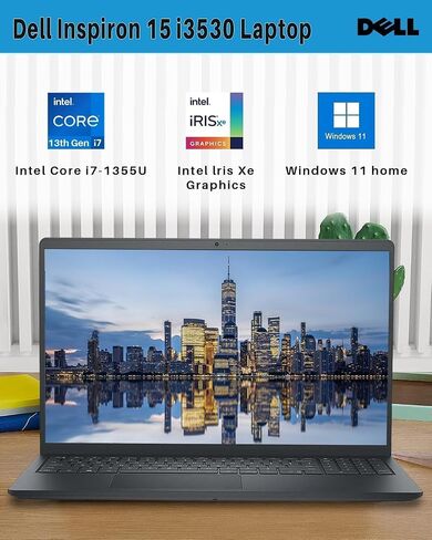 Dell Inspiron 15 Laptop, 15.6" FHD LED Touchscreen, Intel Core i7-1355U(Up to 5GHz, 10 Cores), 32GB RAM, 1TB SSD, Webcam, Windows 11 Home & Microsoft Office Lifetime License, Wi-Fi 6, Computer Stand in Saudi Arabia