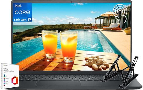 Dell Inspiron 15 Laptop, 15.6" FHD LED Touchscreen, Intel Core i7-1355U(Up to 5GHz, 10 Cores), 32GB RAM, 1TB SSD, Webcam, Windows 11 Home & Microsoft Office Lifetime License, Wi-Fi 6, Computer Stand in Saudi Arabia