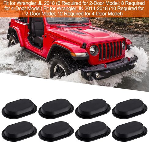 PAGOW 4pcs Car Floor Pan Drain Plug for Wrangler JK JKU JL 2007-2021, and 2020 Gladiator JT 68194821AA Rubber Body Plug(Black) in Saudi Arabia