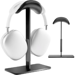 حامل AirPods max مع وضع السكون، حامل سماعة الرأس للمكتب، ألومنيوم، قاعدة مضادة للانزلاق، حماية ABS، سطح لمس مضاد للخدش (أسود)