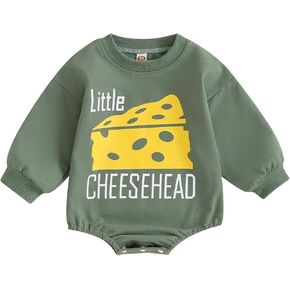 KMBANGI Infant Baby Girl Boy Football Outfit Letter Printed Romper Long Sleeve Crew Neck Onesie Fall Winter Clothes
