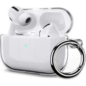 ULAK Compatible with Airpods Pro Case 1st Generation Clear, Designed Protective Cover Soft TPU Transparent Shockproof Case Accessories Keychain for Airpods Pro [Front Led Visible], Crystal Clear