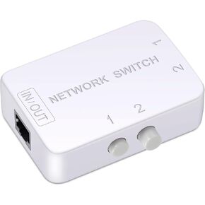 2 Ports Network Switch Splitter Selector RJ45 Network Switch 2x1 Ethernet RJ45 Network 2-in 1-Out or 1-in 2-Out 100M/500M
