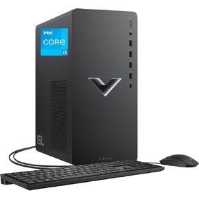 HP Victus 15L Gaming Desktop Bundle, 12th Generation Intel Core i3-12100F, 8 GB RAM, 512 GB SSD, Intel Arc A380 Graphics, Windows 11 Home, TG02-0210 (2023)