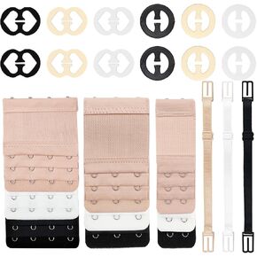REDANHA 24PCS Adjustable Anti-Slip Bra Strap Clips for Back, Bra Strap Holders, Elastic Bra Extender 2 Hook, 3 Hook, 4 Hook, Bra Extension Strap, Non Slip Bra Accessory for Women and Girls (Style A)