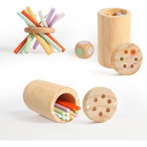 Toddler Toys Montessori Toys for Kids 1-3 Year Old, Sensory Toys Wooden Color Matching Sorting, Educational Fine Motor Developmental Games for Preschool Learning Baby Boys Girls Gifts
