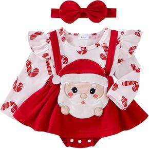 YINGISFITM Thanksgiving Baby Girl Outfit Turkey Romper Dress Long Sleeve Ruffle Onesie Fall Baby Thanksgiving Day Clothes