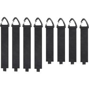 Extension Cord Organizer, 8 Pack Heavy Duty Extension Cord Storage Straps with Triangle Buckle, Reusable Fastener for Hanging, Garage Organization and Storage for Cables, Hoses, Ropes (Black)