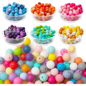 ZIFTY Silicone Beads, 180Pcs 15mm Round, 15 Styles Loose Rubber Pop Beads for Keychain Making, Jewelry, Art, Crafts, DIY (Leopard)