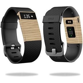 MightySkins Skin Compatible with Fitbit Charge HR Cover Skins Sticker Watch Light Zebra Wood
