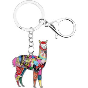 WEVENI Cute Llama Keychain Alpaca Keyring Fashion Llama Gifts for Women Girls Llama Decor Purse Charms