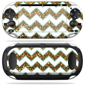 MightySkins Skin Compatible with Sony PS Vita – Glitzy Chevron | Protective, Durable, and Unique Vinyl Decal wrap Cover | Easy to Apply, Remove, and Change Styles | Made in The USA