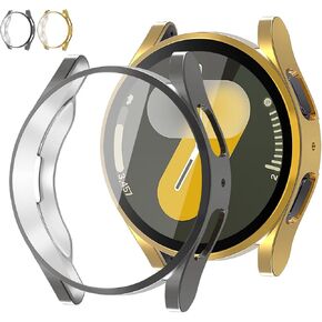 Screen Protector Case for Samsung Galaxy Watch 7 Case 44mm,2 Pack Soft TPU All Protective Bumper Replacement Cover for Samsung Watch 7 44mm Screen Protector Case Women Men,Galaxy Watch 7 Accessories