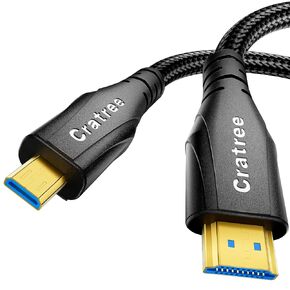 8k Micro HDMI to HDMI Cable 6.6FT,8K@60hz,4K@120hz,Ultra High Speed Micro HDMI Support HDR eARC Dolby Compatible with GoPro Hero 7 6 5 4,Raspberry Pi 4,Sony Camera,Nikon
