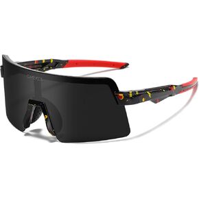 OMEKOL Two Sizes For Adults and Youth Polarized Sunglasses Men Women Outdoor Sport Baseball Glasses UV400 Cycling Eyewear (AP9)
