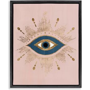 Stupell Industries Evil Eye Glam Boho Pattern Bold Blue Pink, Design by Grace Popp