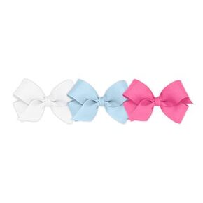 Wee Ones Girls' 3 Classic Grosgrain Hair Bows, Mini, Assorted