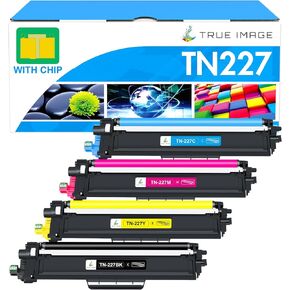 TN227 TN-227BK/C/M/Y TN223 High Yield Toner Cartridge 4 Pack: Compatible Replacement for Brother TN-223BK/C/M/Y TN-227 TN 227 for HL-L3270CDW MFC-L3770CDW HL-L3290CDW MFC-L3750CDW HL-L3210CW Printer