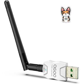 محول بلوتوث طويل المدى من الفئة 1 للكمبيوتر الشخصي، محول بلوتوث USB QGOO للكمبيوتر الشخصي 5.3+EDR، جهاز استقبال بلوتوث دونجل يدعم Windows10/8.1/8/7 (أبيض-029)