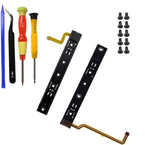 Eaglewireless Left and Right Slide Rail for Nintendo Switch Console Slide Rail Bar Replacement with Flex Cable for NS Nintendo Switch Console Rebuild Track Accessories Repair Parts (With 10Screws）