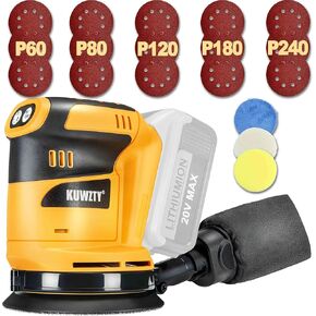 Random Orbit Sander for DEWALT 20v Battery, Cordless Brushless Motor Variable Speed Orbital Hand Sander with Dust Collector for Sanding and Polishing (Tool Only,No Battery)