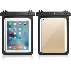 10 in Tablet Water Resistant Waterproof Pouch Dry Bags Case for iPad (2021) 10.2 iPad Air 10.5 iPad Pro 11 iPad 9.7 Samsung Galaxy Tab S8 S7 11 S6 10.5 Tab A8 10.5 A7 10.4 Tab A 10.1 (Black)