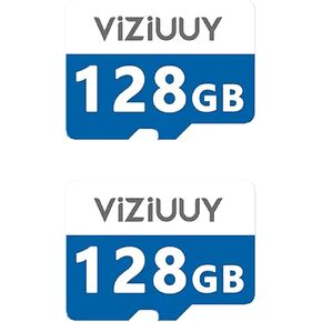Micro 128GB SD Card for Security Cameras, Read 90MB/sec, Write 25MB/sec, Memory Card for Solar Security Cameras Indoor Outdoor, Action Camera, Dash Camera (128GB-2PCS)