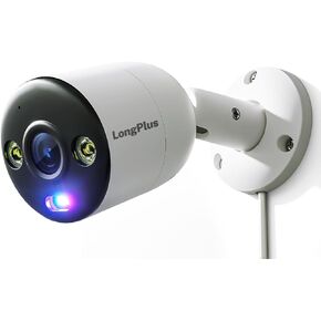 LongPlus 4K 8CH Security Camera System with 2TB HDD, NVR Home Security Cameras, 4 PoE IP Cameras Outdoor, CCTV Camera Security System with Person Car Pet Detection, Blue & Red Flash Lights Alarm, 24/7
