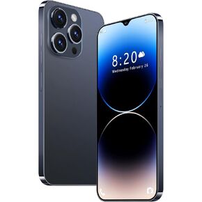 A14ProMax Unlocked Cell Phones,5G Smartphone,Android 13 Cell Phones,Snapdragon 8Gen2 6.8" HD Screen 13MP+50MP 6800mAh,Support Dual SIM|Fingerprint Lock|GPS|Face ID (6GB+128GB, Purple)