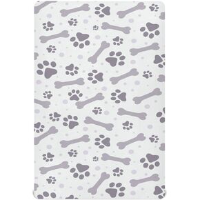 xigua Paw Prints & Bone Crib Sheets for Boys and Girls - 39" x 27" Portable Mini Crib Sheet, Super Soft and Breathable Pack n Play Sheets for Mini Crib Mattress
