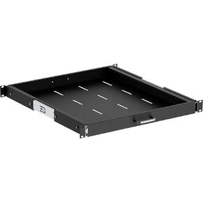 ynVISION.DESIGN 1U Server Rack Mountable Slide Out Shelf with Handle | Extends from 20" to 35"