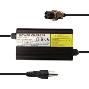 67.2V 5A Adapter Charger Power Supply for 16S 60V Li-ion Battery with GX16-3pin Female Connector, Aluminum Shell