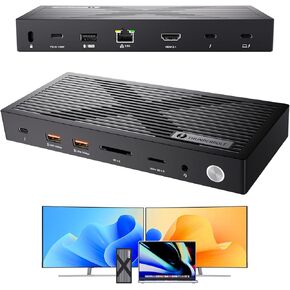 Thunderbolt 4 Dock, Dual Monitor with 8K/4K Displays, 40Gbps Thunderbolt Docking Station, Thunderbolt Certified, 2X Thunderbolt 4 Ports (HDMI,USB A/C,SD/TF 4.0, 2.5GbE,Audio)