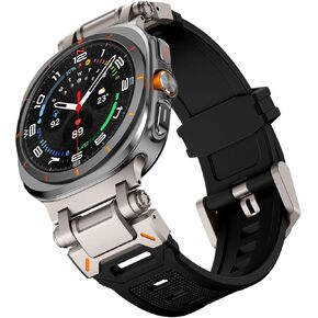 KADES Soft Silicone Band for Samsung Galaxy Watch Ultra 47 Men Women, Wide Rugged Durable Silicone Band with New Upgrade Metal Adapter, Waterproof Breathable Sport Watch Band