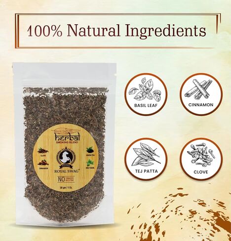 Ayurvedic Herbal - 100% Tobacco Free & 100% Nicotine Free Organic Herbs Mix Blend 20 Gram (0.7 oz) in Kuwait