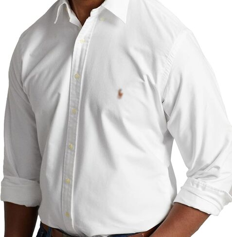 Polo Men's Long Sleeve Classic fit Oxford Shirt Solid Fit for Business Casual Tops-Proudly of U.S Polo in Saudi Arabia