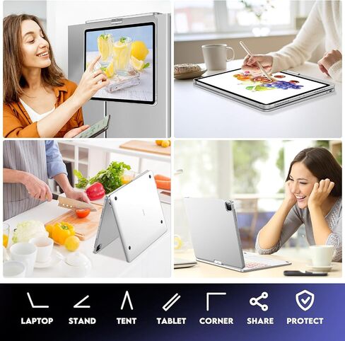 iPad Pro 13 Inch Case 2024 with Keyboard, Magic Keyboard for iPad Pro 13 Trackpad, Touch Keyboard Case for iPad 13 Pro M4, 360 Rotatable and 7 Color Backlit Tablet Pro 13'' Case with Keyboard, Black in Saudi Arabia