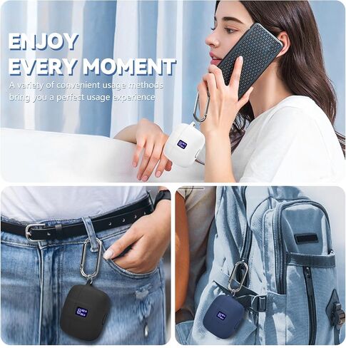 【with LED Display Window】 Case for TAGRY X08 Wireless Headphone, Earbuds Case Cover Compatible with TAGRY X08 Wireless Headphone, Silicone Protective Case with Keychain, with Cleaning Pen - Black in Saudi Arabia