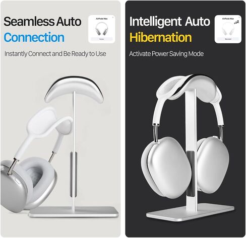 AirPods max Stand with Sleep Mode, Headphone Stand for Desk, Aluminum, Anti-Slip Base, ABS Protection, Anti-Scratch Touch Surface (Black) in Saudi Arabia