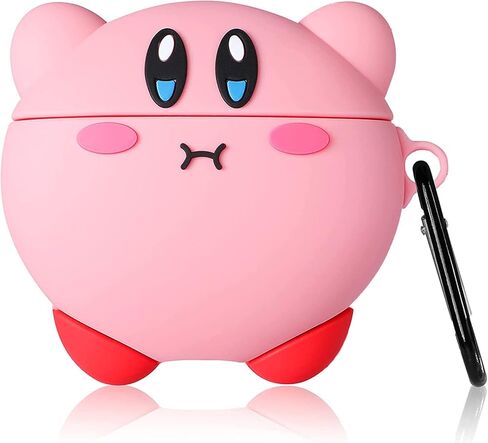 حافظة سيليكون بتصميم الرسوم المتحركة FirstCorn Kawaii لأجهزة Apple AirPods الجيل الثاني، وردي، مقاوم للماء، مقاوم للصدمات، مضاد لبصمات الأصابع، حماية كاملة للجسم in Saudi Arabia