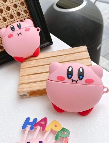 حافظة سيليكون بتصميم الرسوم المتحركة FirstCorn Kawaii لأجهزة Apple AirPods الجيل الثاني، وردي، مقاوم للماء، مقاوم للصدمات، مضاد لبصمات الأصابع، حماية كاملة للجسم in Saudi Arabia