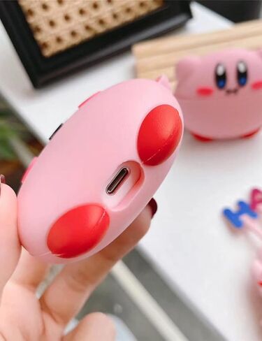 حافظة سيليكون بتصميم الرسوم المتحركة FirstCorn Kawaii لأجهزة Apple AirPods الجيل الثاني، وردي، مقاوم للماء، مقاوم للصدمات، مضاد لبصمات الأصابع، حماية كاملة للجسم in Saudi Arabia