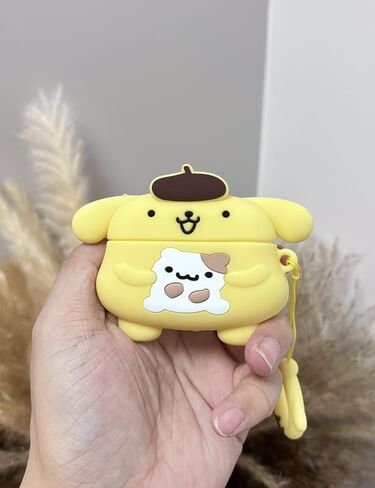 حافظة سيليكون بتصميم الرسوم المتحركة FirstCorn Kawaii لأجهزة Apple AirPods الجيل الثاني، وردي، مقاوم للماء، مقاوم للصدمات، مضاد لبصمات الأصابع، حماية كاملة للجسم in Saudi Arabia