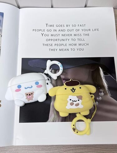 حافظة سيليكون بتصميم الرسوم المتحركة FirstCorn Kawaii لأجهزة Apple AirPods الجيل الثاني، وردي، مقاوم للماء، مقاوم للصدمات، مضاد لبصمات الأصابع، حماية كاملة للجسم in Saudi Arabia