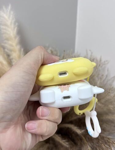 حافظة سيليكون بتصميم الرسوم المتحركة FirstCorn Kawaii لأجهزة Apple AirPods الجيل الثاني، وردي، مقاوم للماء، مقاوم للصدمات، مضاد لبصمات الأصابع، حماية كاملة للجسم in Saudi Arabia