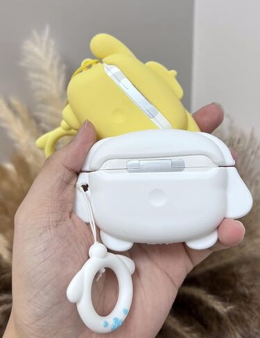 حافظة سيليكون بتصميم الرسوم المتحركة FirstCorn Kawaii لأجهزة Apple AirPods الجيل الثاني، وردي، مقاوم للماء، مقاوم للصدمات، مضاد لبصمات الأصابع، حماية كاملة للجسم in Saudi Arabia