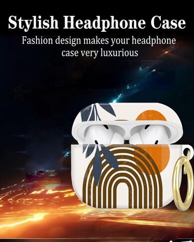 متوافق مع غطاء حافظة AirPod Pro الجيل الثاني/الأول مع سلسلة مفاتيح، حافظة سماعة رأس لاسلكية واقية كاملة مضادة للصدمات لجهاز Airpod Pro 2023/2022/2019 (Bohe Art Work) in Kuwait