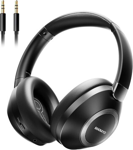 Active Noise Cancelling Headphones, Over Ear Headphones Wireless Bluetooth with Mic, 80H Playtime Bluetooth Headphones, Deep Bass Lightweight Comfortable Wireless Headphones for Travel, Home Office in Saudi Arabia