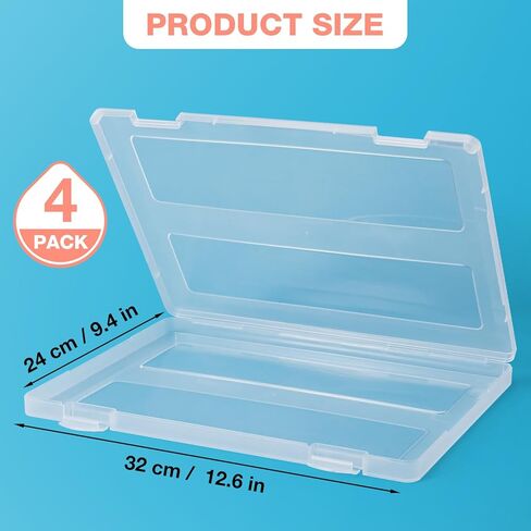 8 قطع حافظة مشروع محمولة لملف A4 شفاف، صندوق ملفات تخزين ورق قصاصات بلاستيكي مقاس 12.6 × 9.5 بوصة، حافظة مستندات بلاستيكية للمكتب مقاس A4 حاوية تخزين ورقية حامل ملفات حامي للصور in Kuwait