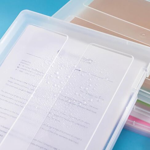 8 قطع حافظة مشروع محمولة لملف A4 شفاف، صندوق ملفات تخزين ورق قصاصات بلاستيكي مقاس 12.6 × 9.5 بوصة، حافظة مستندات بلاستيكية للمكتب مقاس A4 حاوية تخزين ورقية حامل ملفات حامي للصور in Kuwait